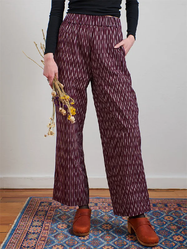 Women's Clothing For Everyday Wear Rosie Pant - Plum Ikat