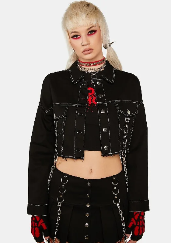 Women's Party Outfit Chained Desire Crop Jacket