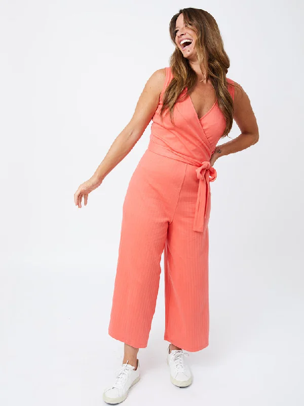 Sustainable Women's Clothing Rita Jumpsuit - Melon Rib Knit