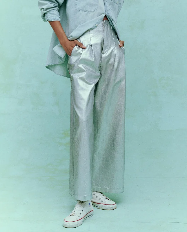 Women's Office Outfit The Sculpted Trouser. -- Silver