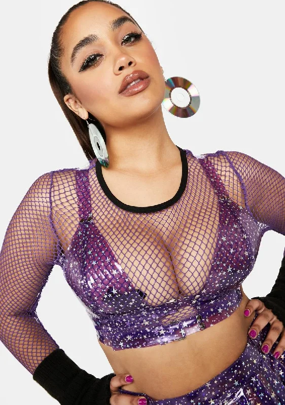 Stylish Women's Clothing Plus Violet Chasing Starlight Vinyl Bustier