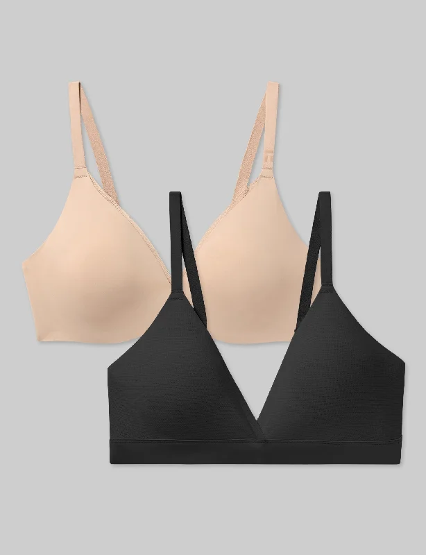 Women's Active Clothing Air Plunge Bra and Air Triangle Bralette Set (2-Pack)