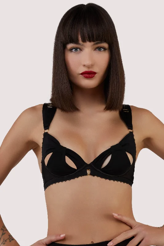 Women's Everyday Clothes Anita Black Mesh Cut Out Bow Bra