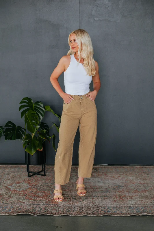 Timeless Women's Garments Landen Barrel Pants - Camel