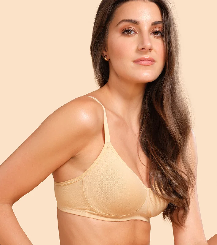 Women's Trendy Outfit Enamor Fab-Cool A042 Side Support Shaper  Stretch Cotton Everyday Bra for Women- High Coverage, Non Padded and Wirefree - Skin