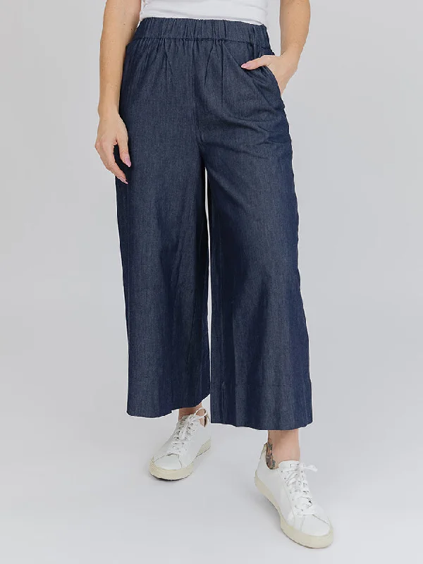 Women's Clothing For Travel Cropped Rosie Pant - Blue Denim