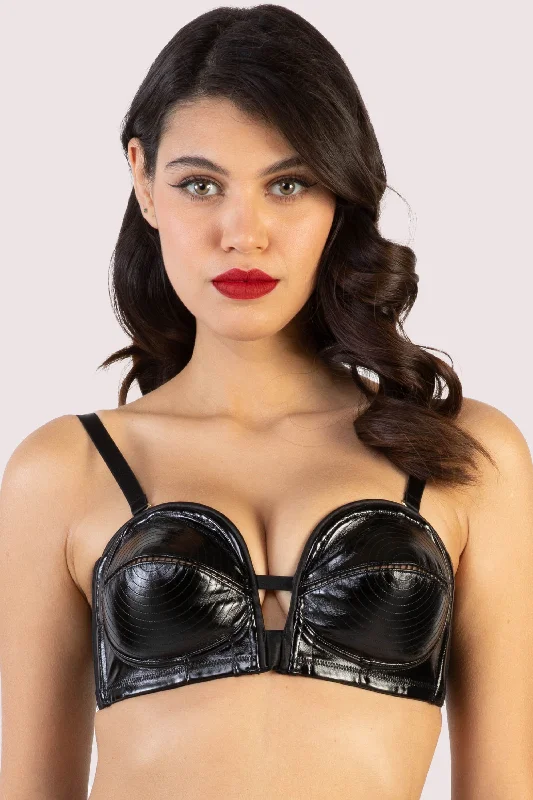 Women's Resort Apparel Genevieve Black Pvc  Overwired Bra