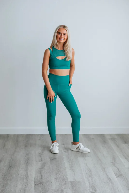 Women's Vacation Clothes Zalen Active Leggings - Teal