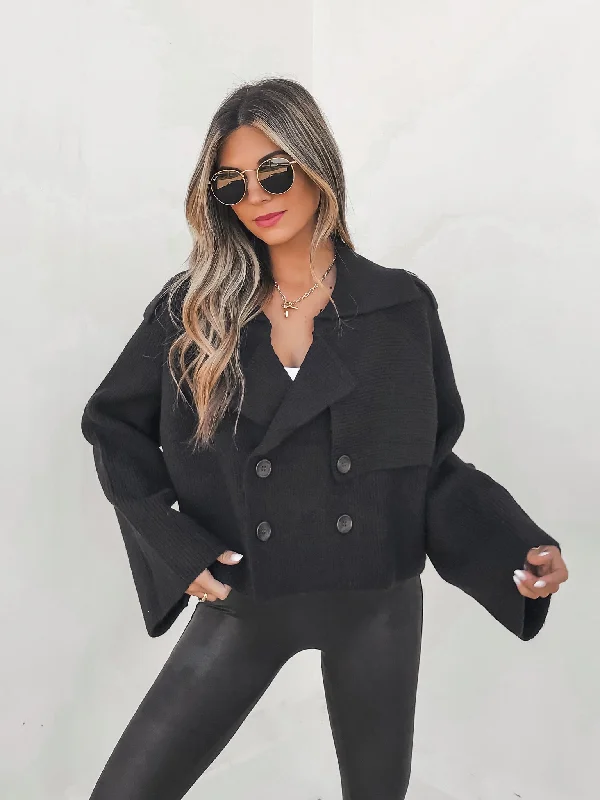 Women's Romantic Outfit Full Moon Knit Trench Coat