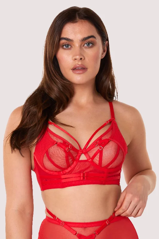 Women's Seasonal Clothes Eddie Red Crossover Wrap Bra