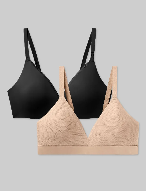 Chic Clothing For Women Air Plunge Bra and Air Triangle Bralette Set (2-Pack)