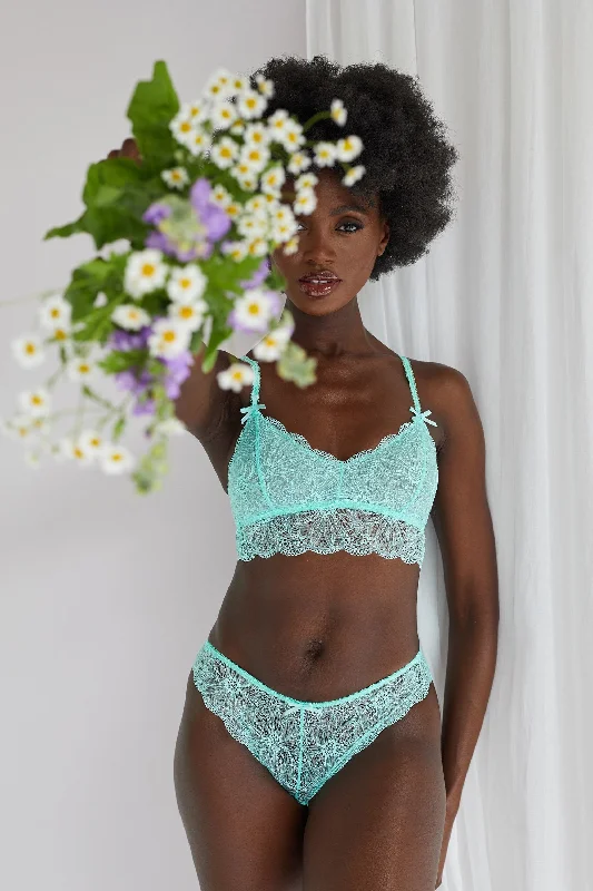 Women's Attire Ariana Mint Everyday Lace Bralette