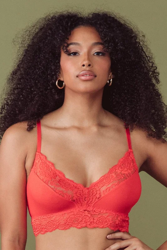 Affordable Women's Outfit Tigerlilly Orange V-Neck Bralette