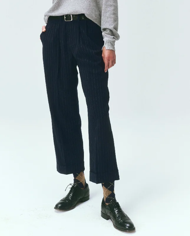 Women's Professional Outfit The Tradesman Pant. -- Navy Pin Stripe