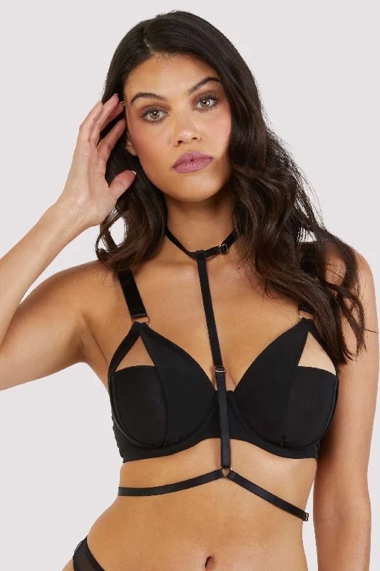 Women's Everyday Attire Juliet Harness Black Bra