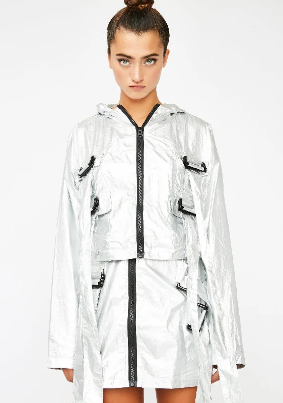 Affordable Fashion Clothing For Women Chromed Out Windbreaker