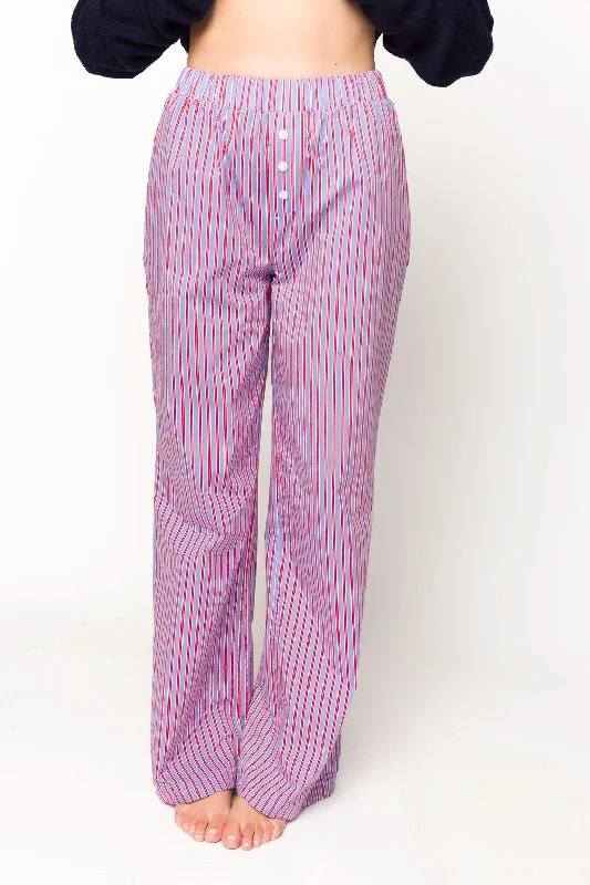 Women's Clothes For The Office Shea Striped Pajama Pants in Blue/Red