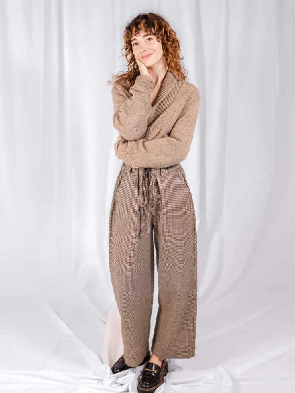 Casual Outfit For Women Emmy Drawstring Pant - Houndstooth