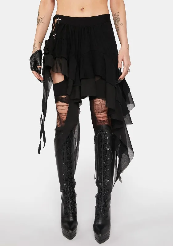 Plus-Size Women's Garments Gothic Irregular Tasseled Skirt