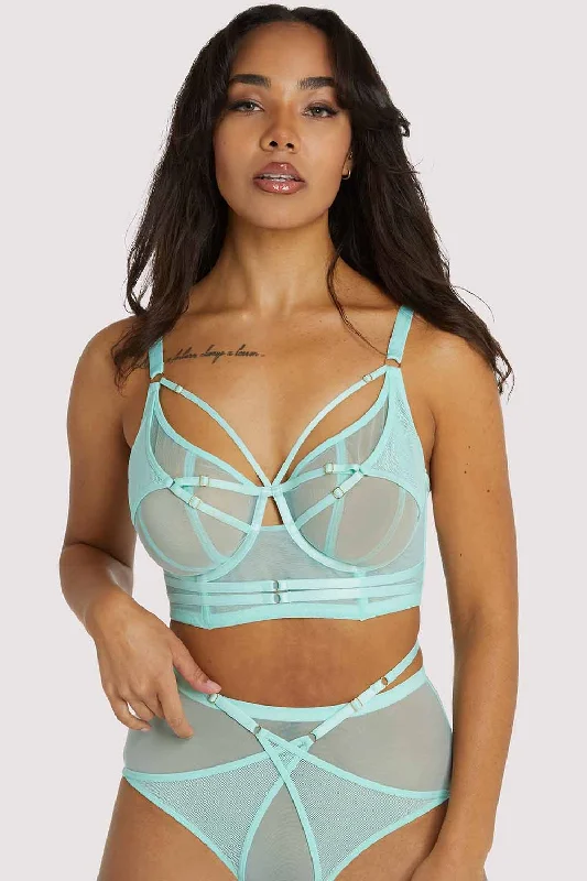 Women's Clothing Sets Eddie Aqua Crossover Wrap Bra