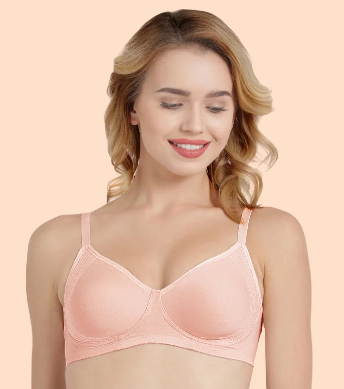 Women's Vacation Outfit Set Enamor Fab-Cool A042 Side Support Shaper  Stretch Cotton Everyday Bra for Women- High Coverage, Non Padded and Wirefree - Pearl