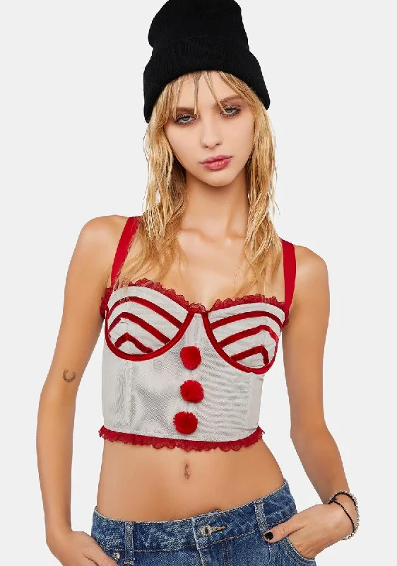 Classic Women's Clothing Styles Killer Clown Bustier Top