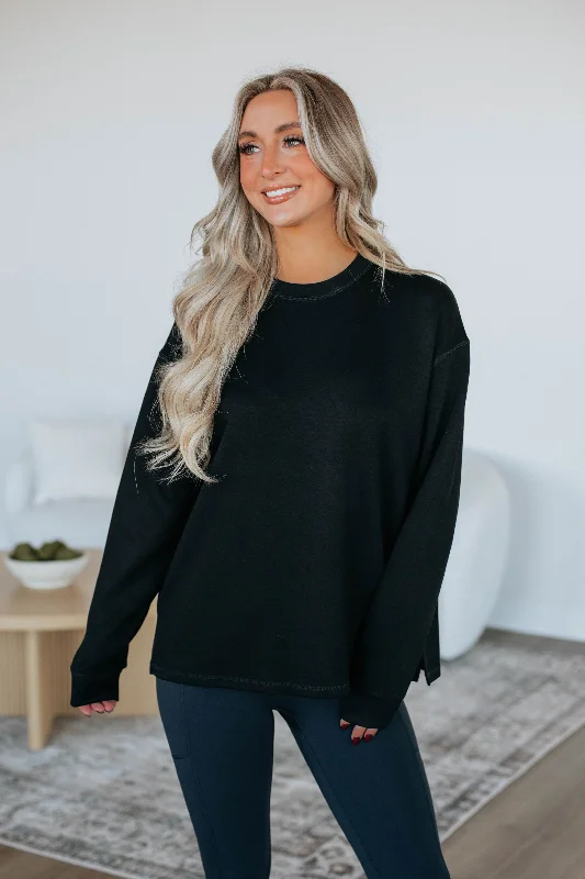 Women's Trendy Clothes Melissa Lounge Sweatshirt - Black