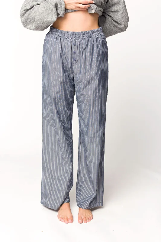 Women's Relaxed Clothes Michelle Striped Pajama Style Pants in Midnight