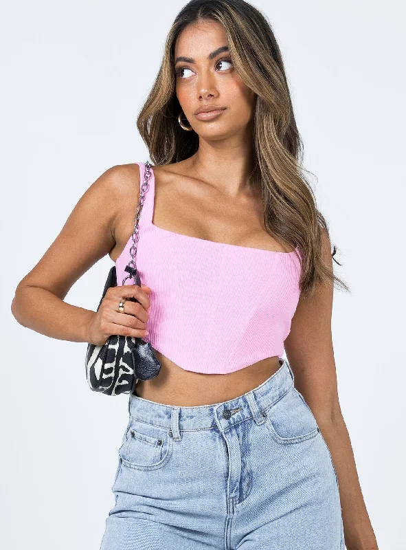 Women's Resort Apparel Kaeshia Rib Bustier Pink