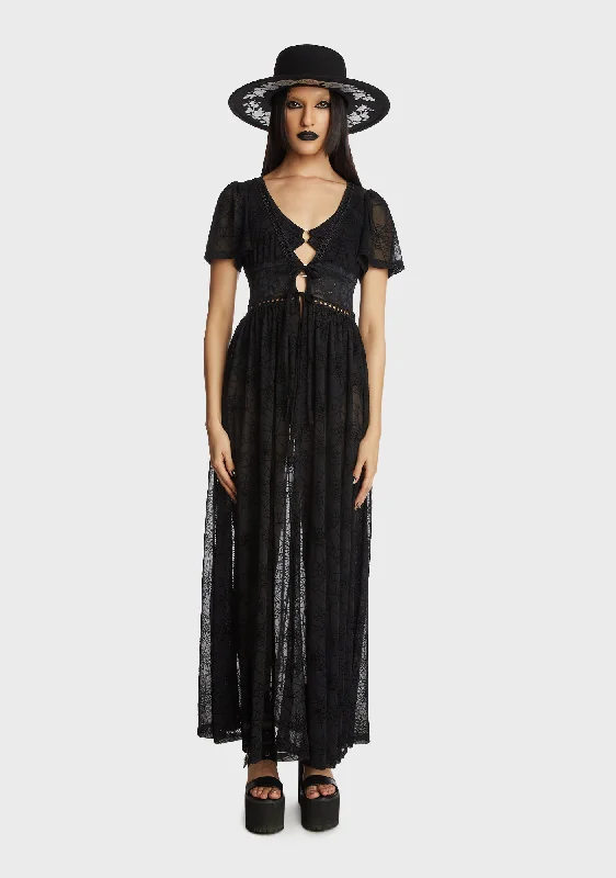 Women's High-Fashion Apparel Spiderweb Mesh Duster Dress