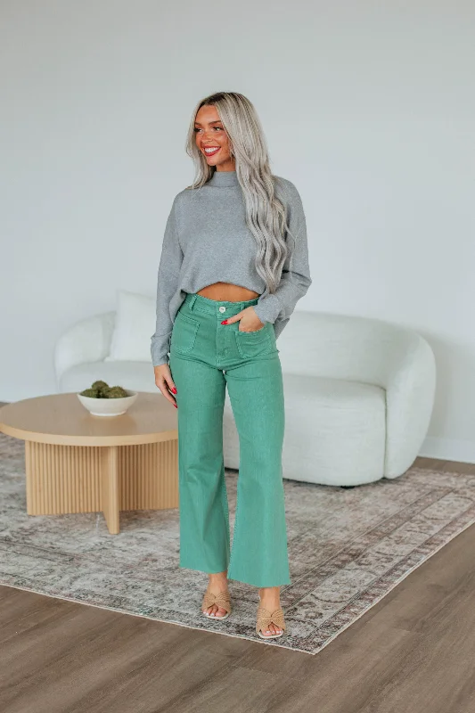 Charming Women's Garments Hannah Wide Leg Pants - Clover