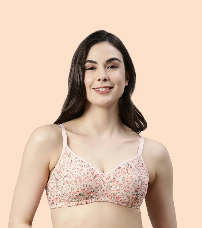 Women's Evening Wear Outfit Enamor Fab-Cool A042 Side Support Shaper  Stretch Cotton Everyday Bra for Women- High Coverage, Non Padded and Wirefree - Revello Print