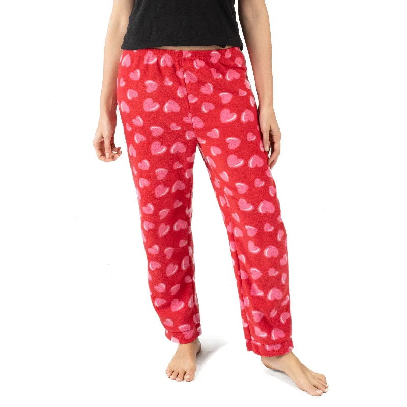 Women's Seasonal Clothing Womens Fleece Pajama Pants Heart