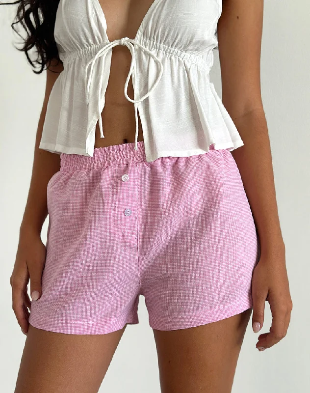 Casual Outfit For Women Voir Short in Poplin Gingham Pink