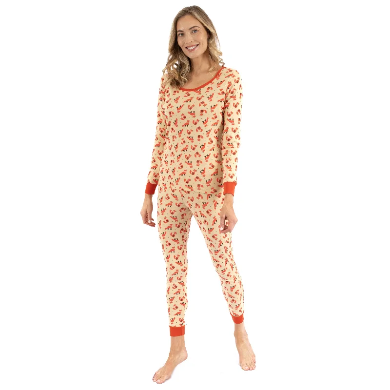 Women's Vacation Garments Womens Two Piece Cotton Pajamas Fox