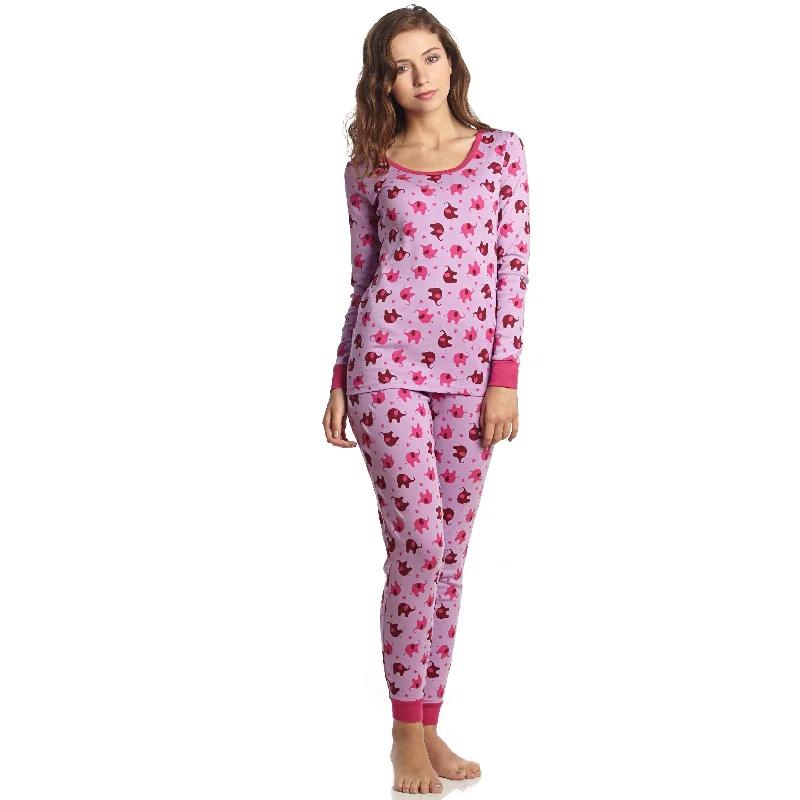 Women's Clothing For Work Womens Two Piece Cotton Pajamas Elephant