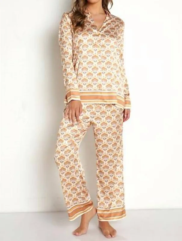 Classic Clothes For Women Early Night Pj Set In Honey Wallflower