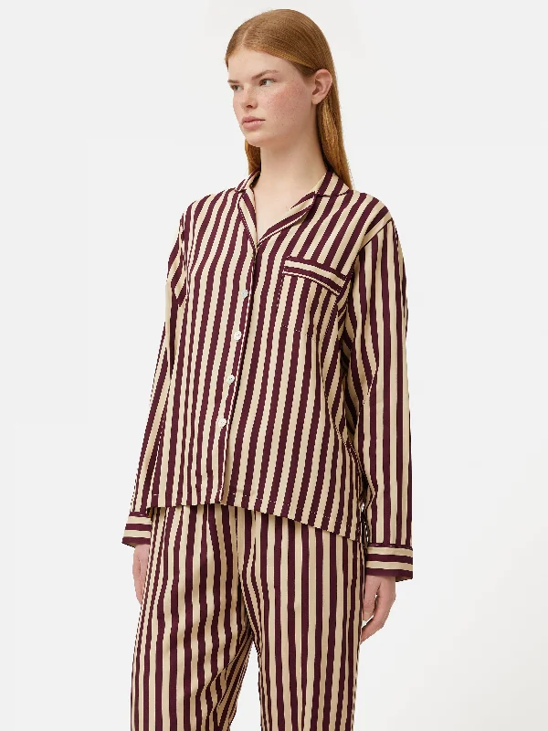 Women's Contemporary Apparel Classic Stripe Pyjama | Burgundy