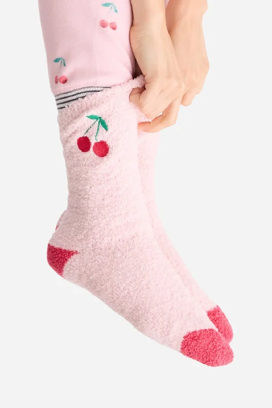 Women's Travel Outfit Set PJ Salvage Life is Sweet Cherry Fun Socks