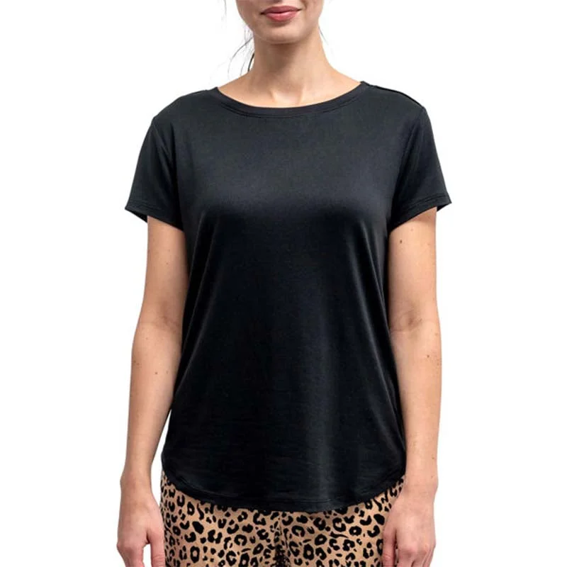 Women's Holiday Apparel Black Pajama Top