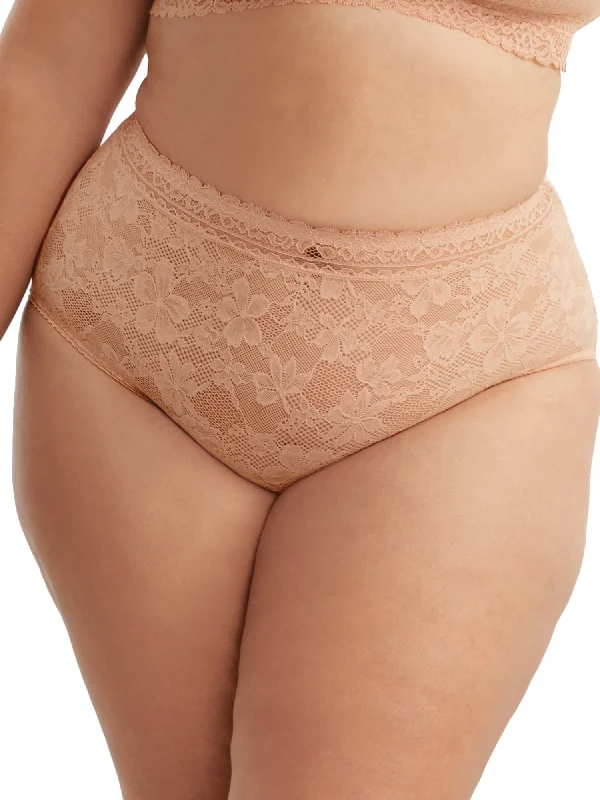 Women's Luxury Garments Bare Women's The Soft Stretch High-Waist Lace Brief