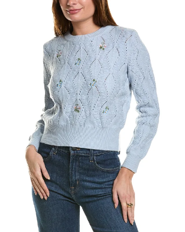 Women's Comfortable Lounge Attire ANNA KAY Flores Cashmere-Blend Sweater