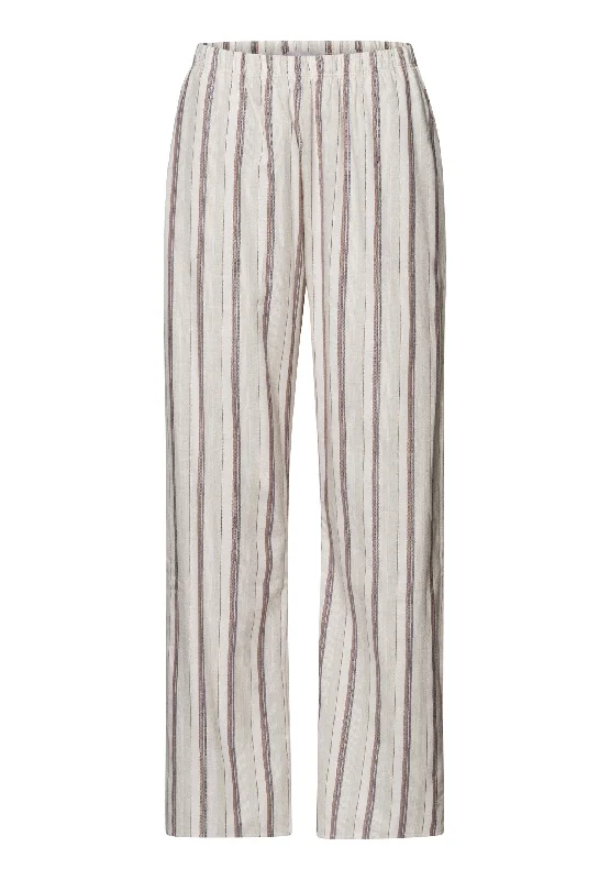 Women's Comfortable Lounge Garments Loungy Nights Cotton Flannel Pajama Pants | Meraki Stripe 76486-2165