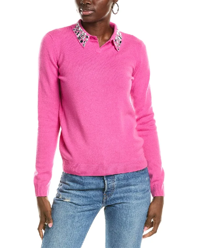 Women's Apparel sofiacashmere Embellished Collar Cashmere Sweater