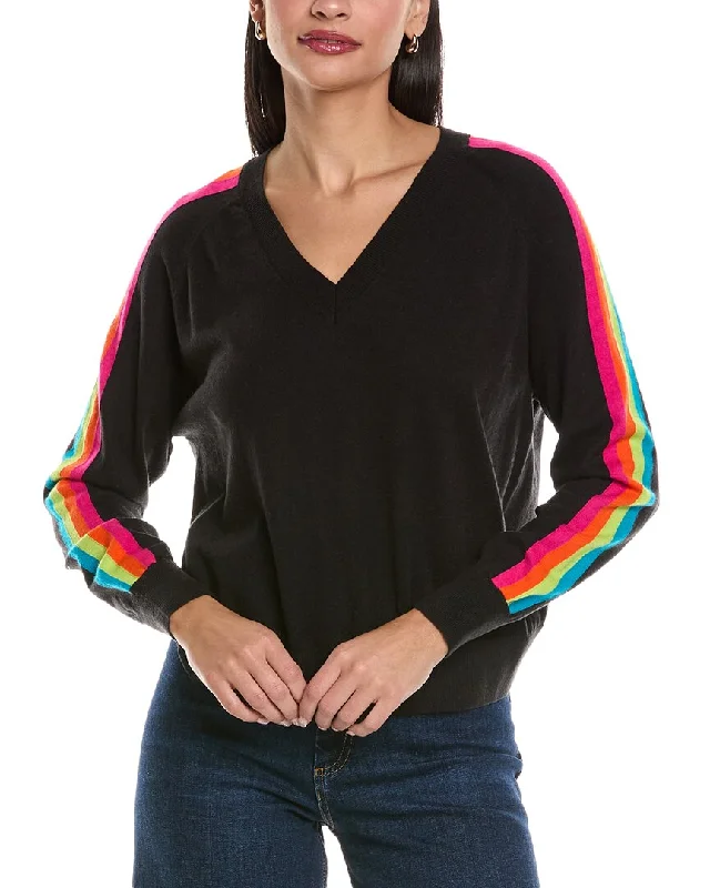 Women's Comfortable Garments ANNA KAY Rainbow Stripe Cashmere-Blend Sweater