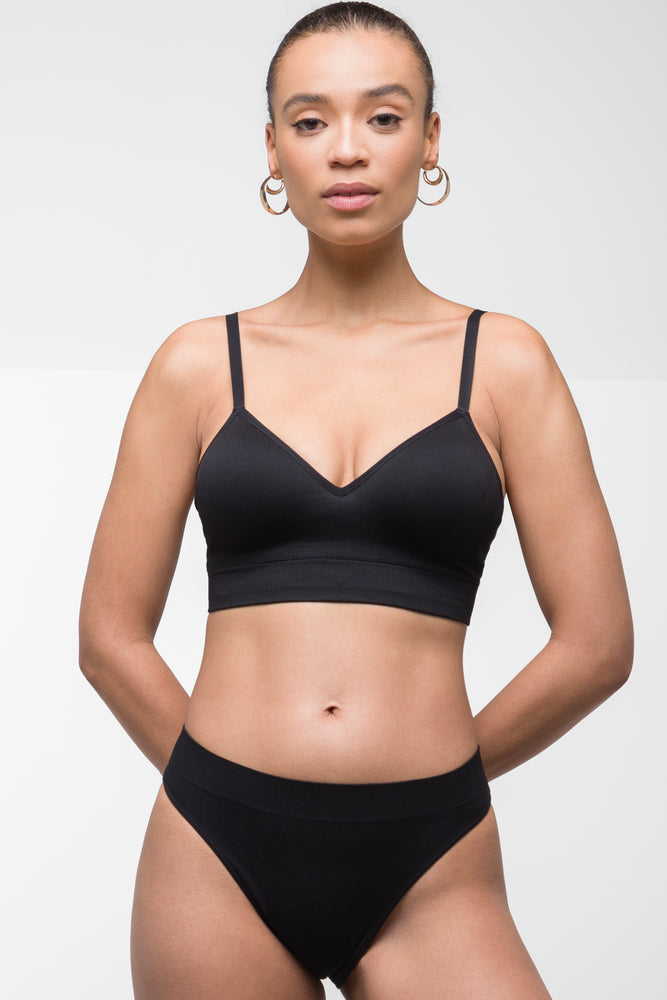 Women's Comfortable Lounge Garments Seam-Free Bralette Black