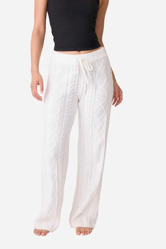 Women's Transitional Garments PJ Salvage Pant Cable Crew Ivory