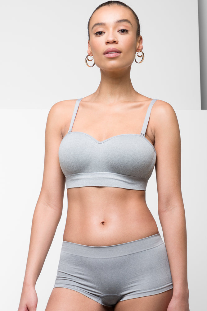 Women's Vintage-Inspired Outfit Seam-Free Multiway Bra Grey