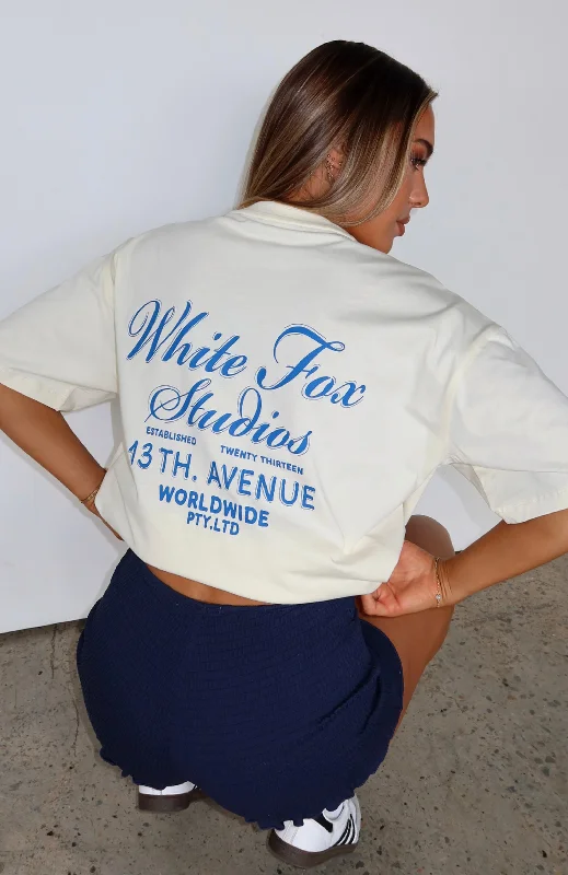 Women's Luxury Attire 13th Avenue Oversized Tee Off White