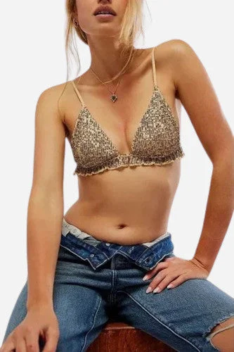 Women's Night-Out Outfit Free People Gold Rush Bralette in Gold Combo